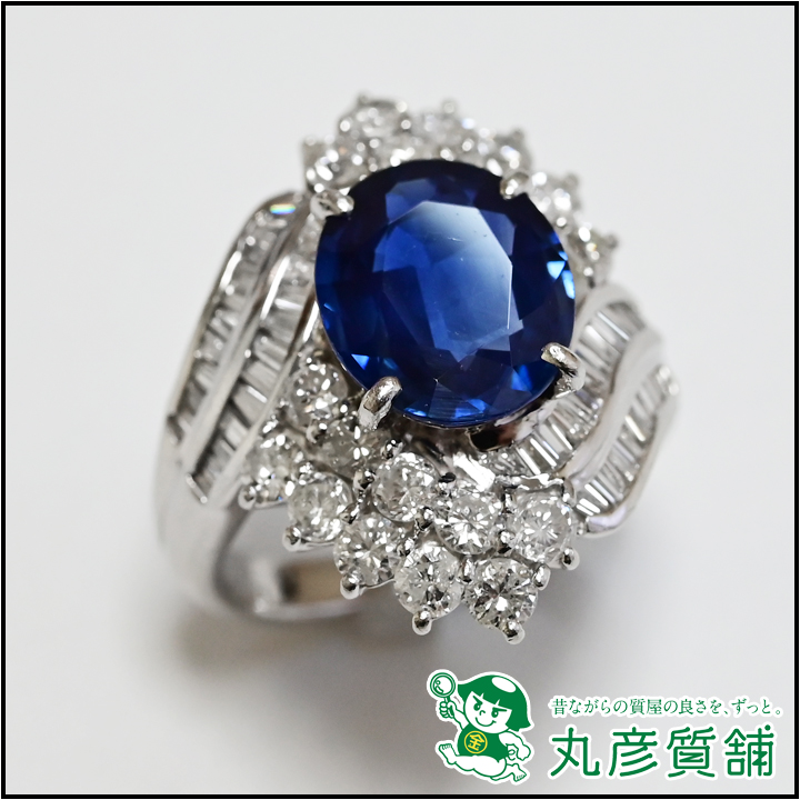 指輪　Pt900　サファイア3.6ct　ダイヤモンド2.0ct　11-21
